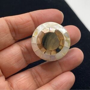 Mother Of Pearl Mosaic Acrylic Ring Size 7